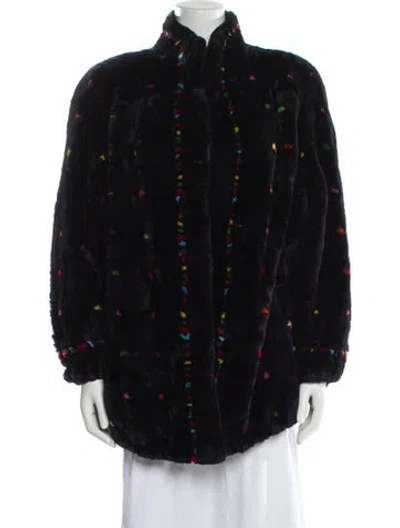 Pre-owned Neiman Marcus Faux Fur Coat In Black