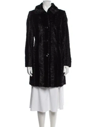Pre-owned Neiman Marcus Faux Fur Coat In Black