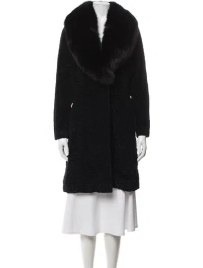 Pre-owned Neiman Marcus Faux Fur Coat In Black