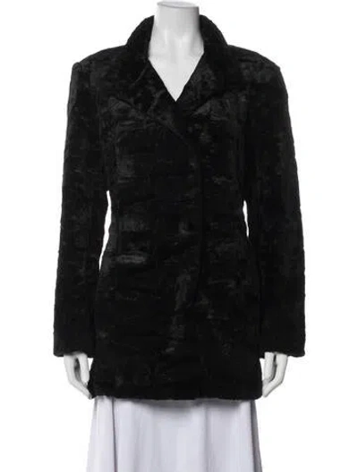 Pre-owned Neiman Marcus Faux Fur Coat In Black