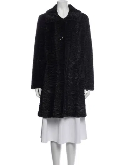 Pre-owned Neiman Marcus Faux Fur Coat In Black