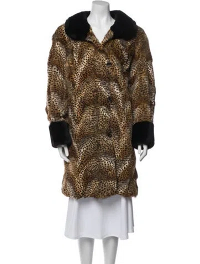 Pre-owned Neiman Marcus Faux Fur Coat In Brown