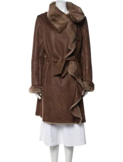 Pre-owned Neiman Marcus Faux Fur Coat In Brown
