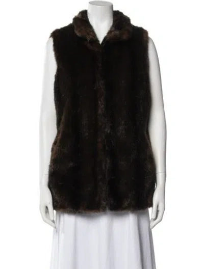 Pre-owned Neiman Marcus Faux Fur Faux Fur Coat In Black