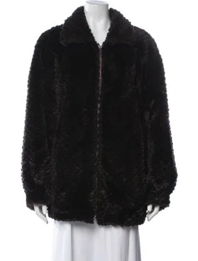 Pre-owned Neiman Marcus Faux Fur Jacket In Black