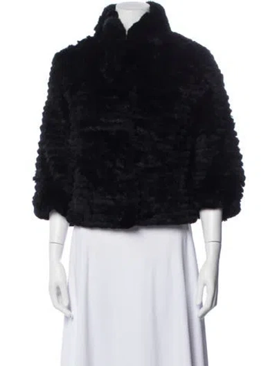 Pre-owned Neiman Marcus Faux Fur Jacket In Blue