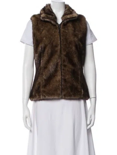 Pre-owned Neiman Marcus Faux Fur Jacket In Brown