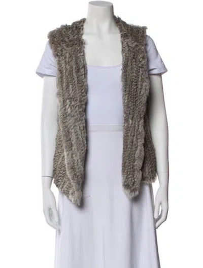 Pre-owned Neiman Marcus Faux Fur Jacket In Gray