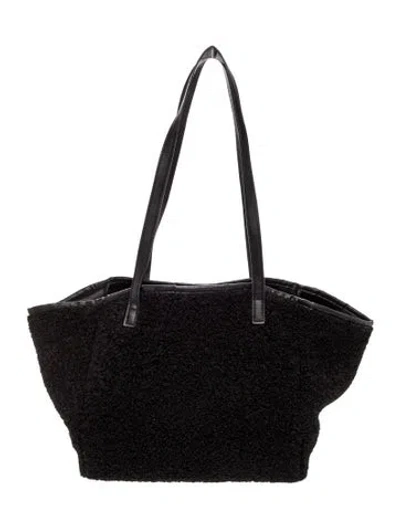 Pre-owned Neiman Marcus Faux Fur Tote In Black
