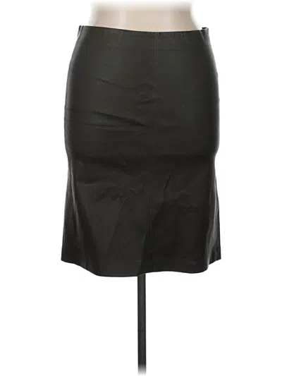 Pre-owned Neiman Marcus Faux Leather Skirt In Black