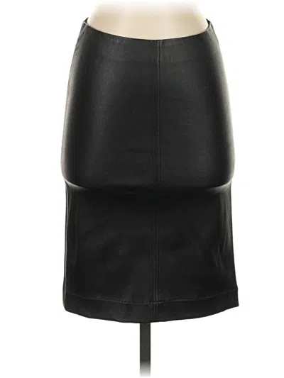 Pre-owned Neiman Marcus Faux Leather Skirt In Black