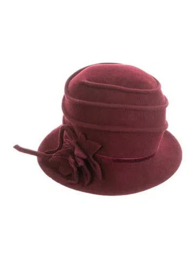 Pre-owned Neiman Marcus Fedora Bucket Hat In Burgundy