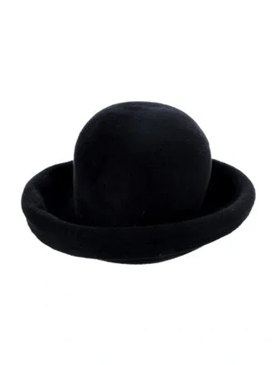 Pre-owned Neiman Marcus Felt Bowler Hat In Black