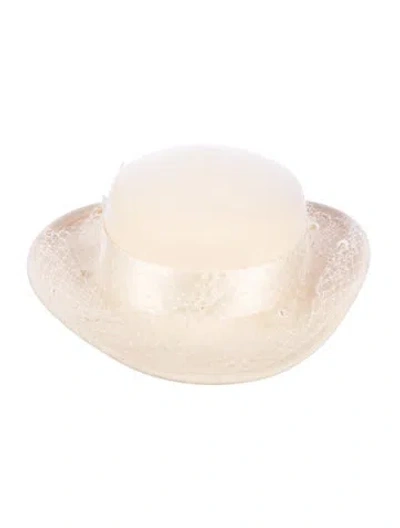 Pre-owned Neiman Marcus Felt Bowler Hat In White