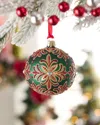 Neiman Marcus Festive Radiance Glass Christmas Ornament In Green