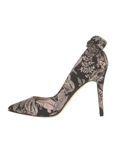 Pre-owned Neiman Marcus Floral Print D'orsay Pumps In Multi