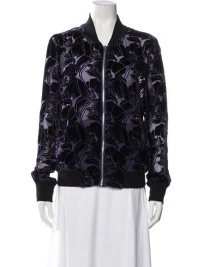 Pre-owned Neiman Marcus Floral Print Jacket In Blue