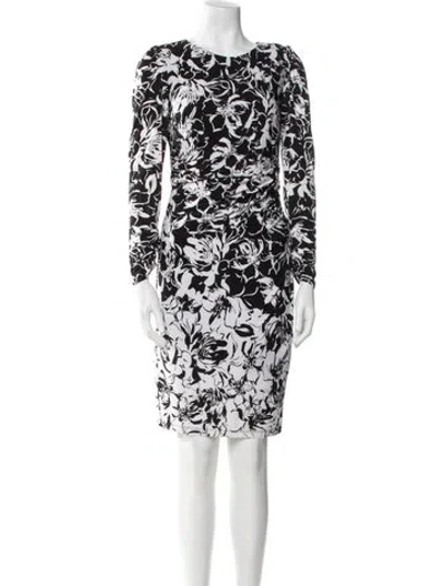 Pre-owned Neiman Marcus Floral Print Knee-length Dress In Multi