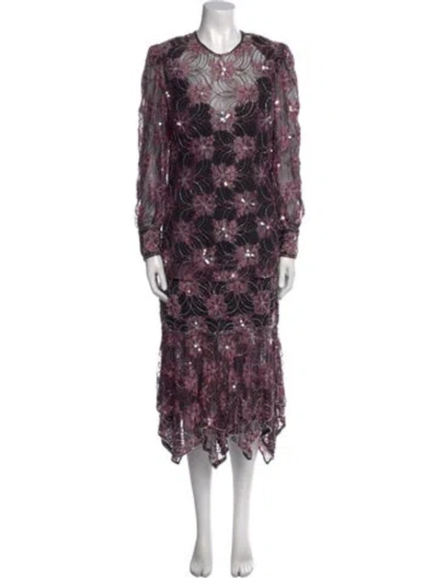 Pre-owned Neiman Marcus Floral Print Midi Length Dress In Multi