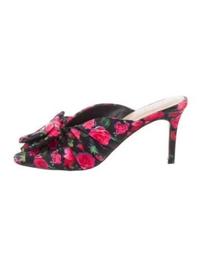 Pre-owned Neiman Marcus Floral Print Slides In Pink