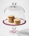Neiman Marcus Footed Dessert Plate With Dome In Pink