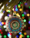 Neiman Marcus Forest Spirit Glitter Glass Ornament In Multi