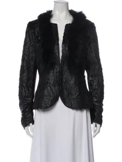Pre-owned Neiman Marcus Fox Fur Jacket In Black