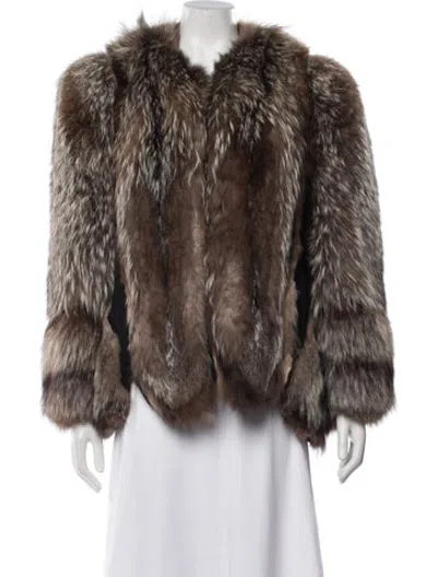 Pre-owned Neiman Marcus Fox Fur Jacket In Brown