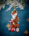 Neiman Marcus Fox On Scooter Christmas Ornament In Multi