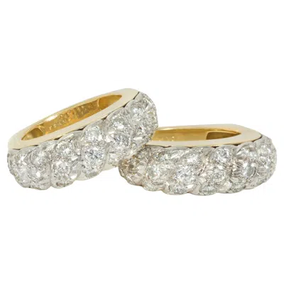 Pre-owned Neiman Marcus French Diamond Twist Rings In Multi