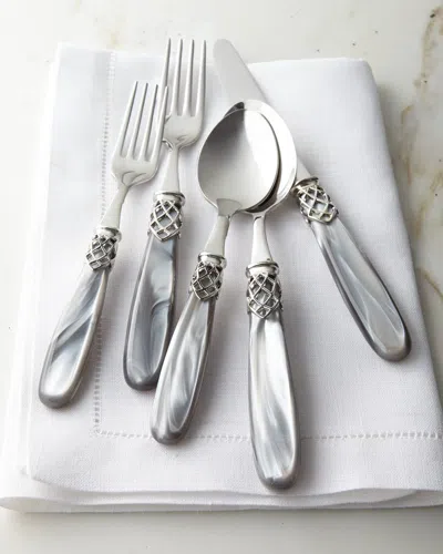 Neiman Marcus French Shine 20-piece Flatware Service, Gray Pearl In Metallic