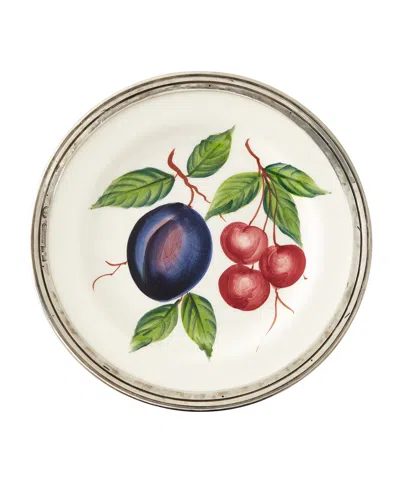 Neiman Marcus Fruit Pewter & Ceramic Salad Plate In Multi