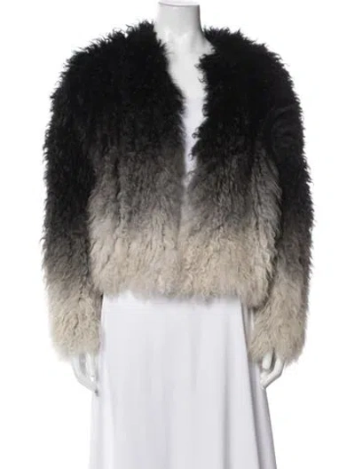 Pre-owned Neiman Marcus Fur Animal Print Fur Jacket In Black