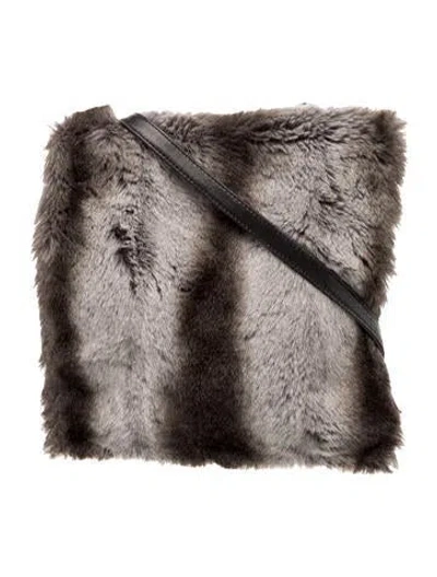 Pre-owned Neiman Marcus Fur Crossbody Bag In Grey