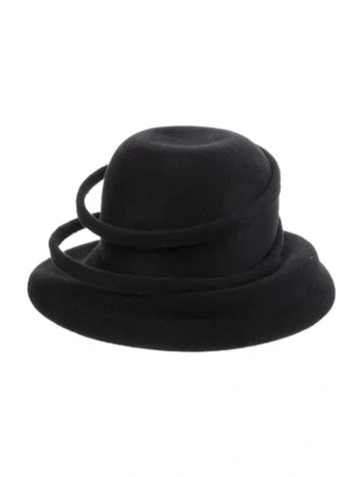 Pre-owned Neiman Marcus Fur Felt Fedora Hat In Black
