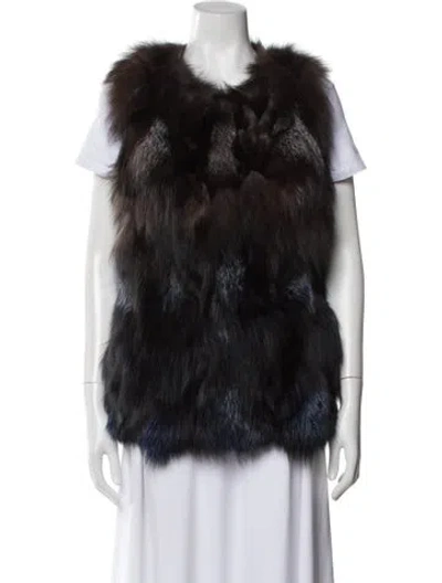 Pre-owned Neiman Marcus Fur Fur Vest In Black