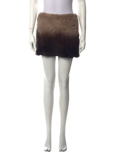 Pre-owned Neiman Marcus Fur Mini Skirt In Black/grey