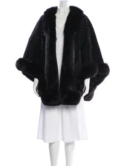 Pre-owned Neiman Marcus Fur Open Front Sweater In Black
