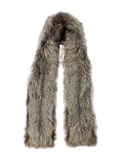 Pre-owned Neiman Marcus Fur Printed Shawl In Neutral