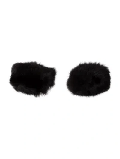 Pre-owned Neiman Marcus Fur Wrist Warmers In Brown