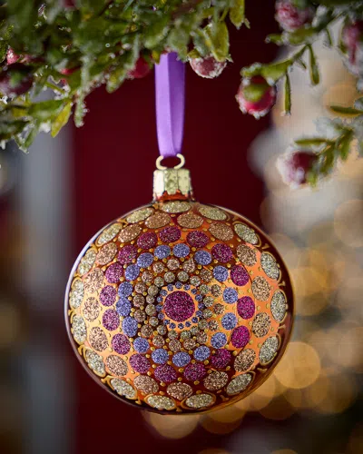 Neiman Marcus Glitter Mandala Ball Ornament In Multi