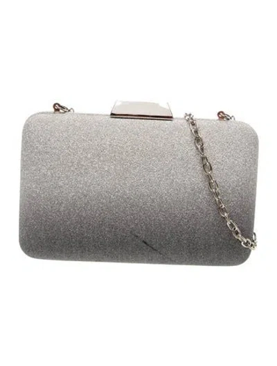 Pre-owned Neiman Marcus Glitter Minaudière In Gray