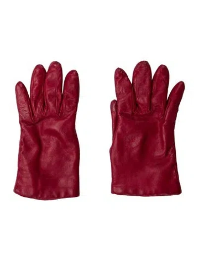 Pre-owned Neiman Marcus Gloves In Burgundy