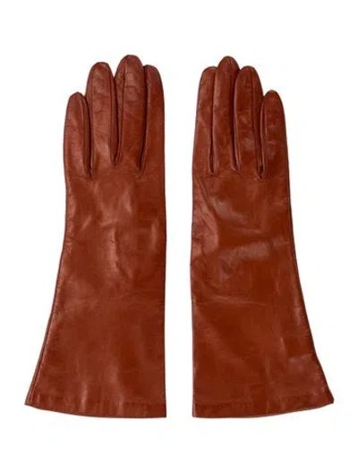 Pre-owned Neiman Marcus Gloves In Orange