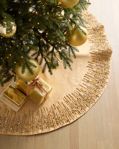 Neiman Marcus Gold Beaded 54" Tree Skirt