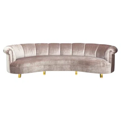 Pre-owned Neiman Marcus Haute House, Large Audrey Channel Sofa, Purple Fabric, Giltwood, 21st C.