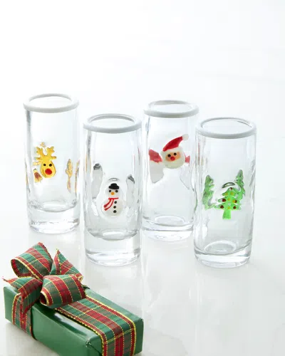 Neiman Marcus Holiday Shot Glasses, Set Of 4