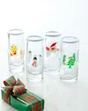 Neiman Marcus Holiday Shot Glasses, Set Of 4 In Multi