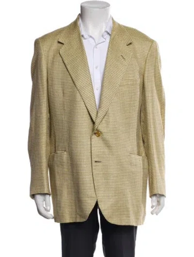Pre-owned Neiman Marcus Houndstooth Print Peacoat In Neutral