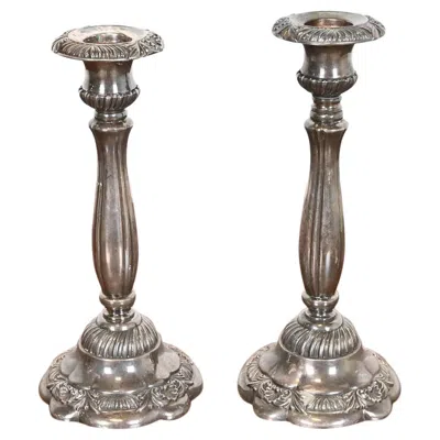 Pre-owned Neiman Marcus Italian Silver Candlesticks, Pair